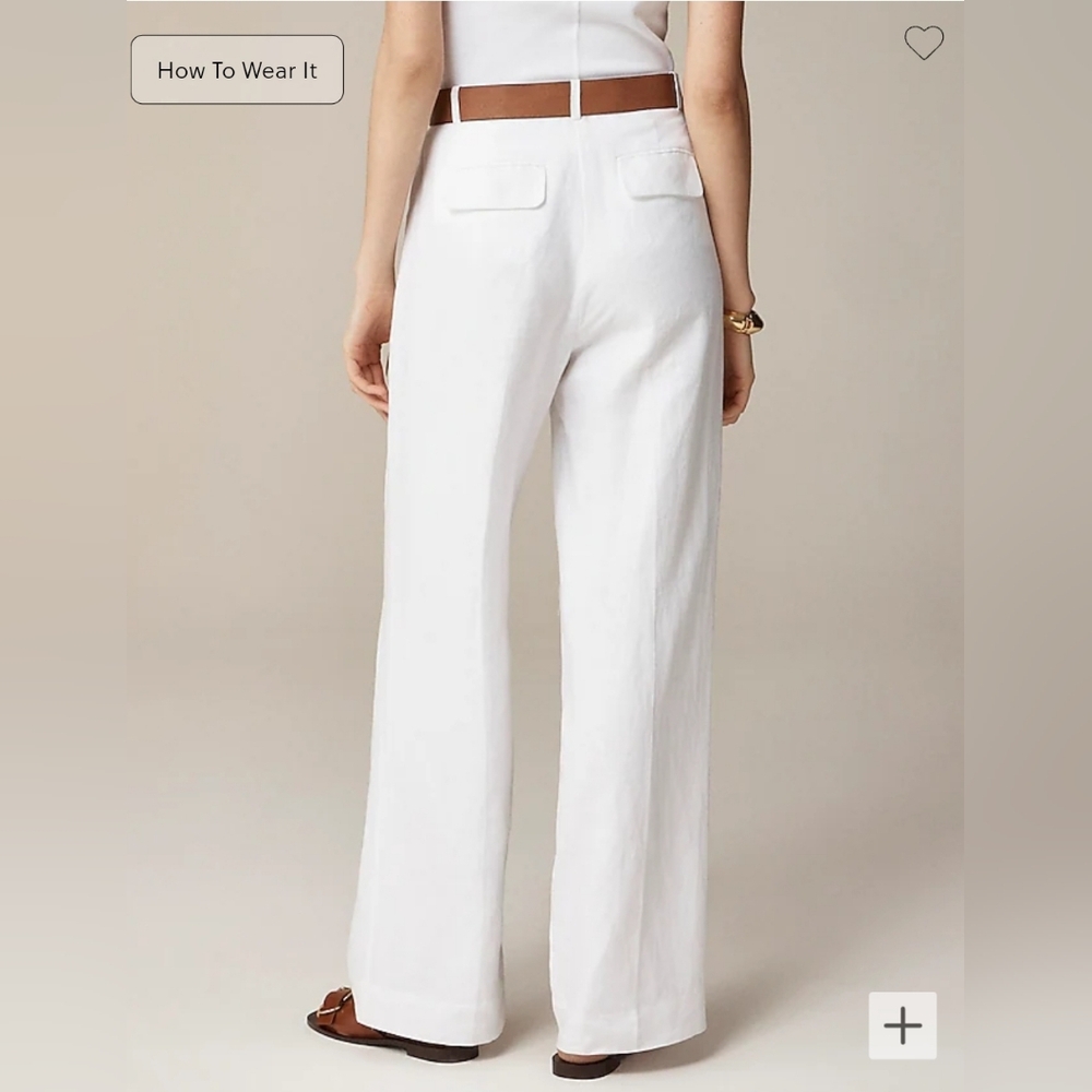 NWT J. Crew wide-leg essential pant in linen, size 2P - Picture 3 of 5